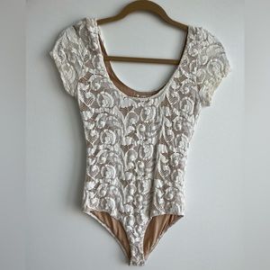 Nightcap Clothing White Lace Bodysuit